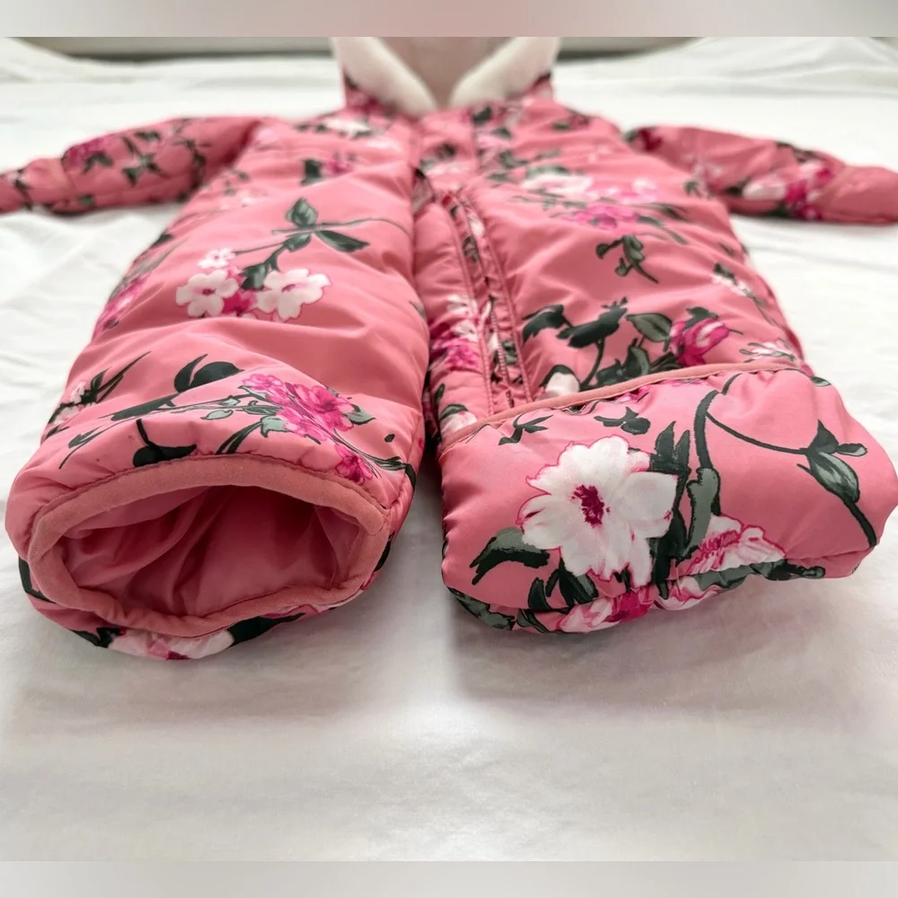 The Children’s Place Pink Floral Baby Bunting Snow Suit | 9-12m | Nearly New
